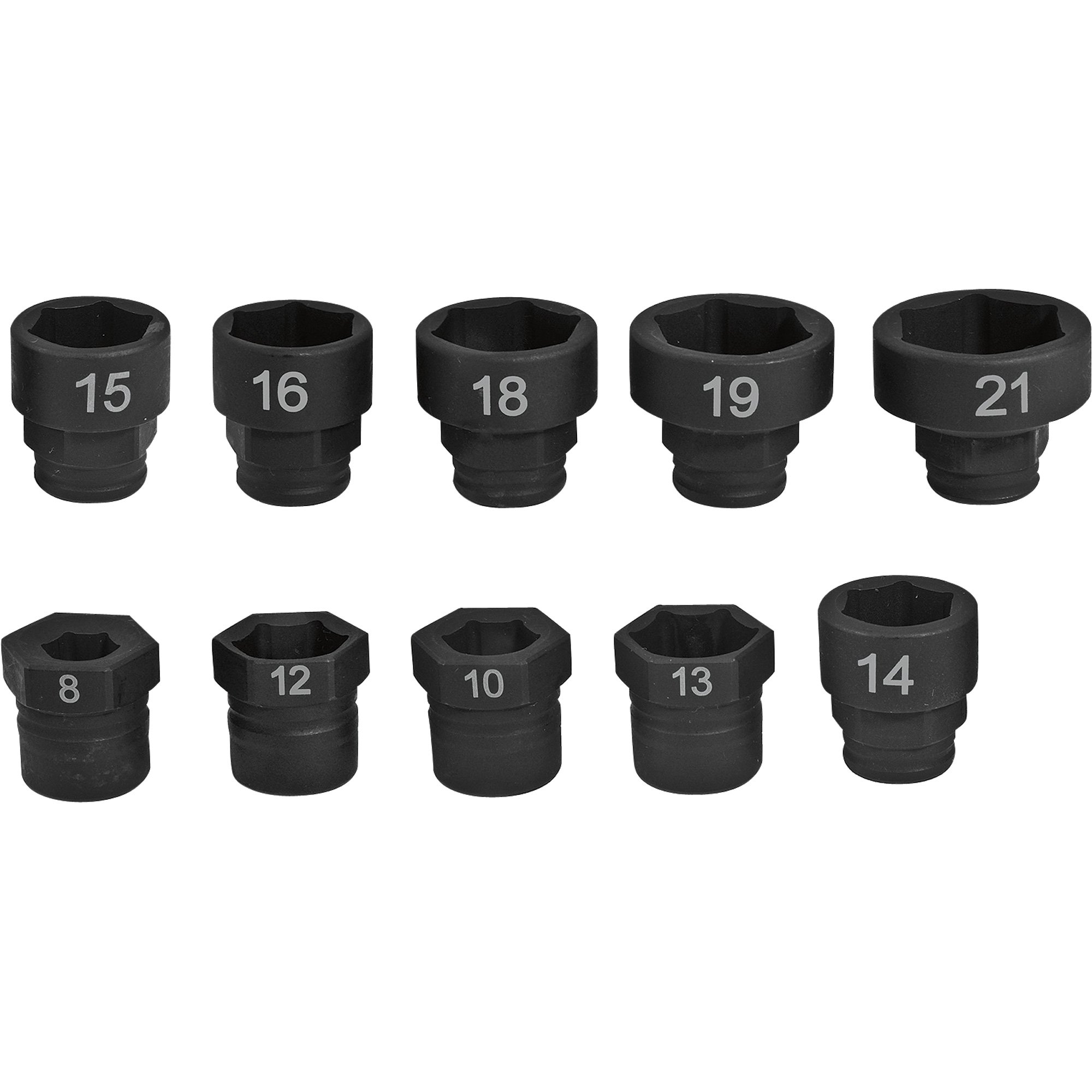 Klutch Thru-Hole Sockets — 10-Pc. Metric Set